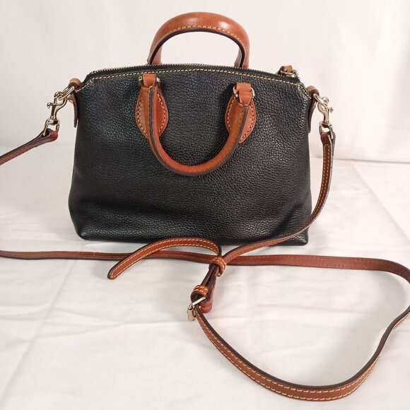 Dooney & Bourke Dillen Crossbody Satchel Pebble Grain Leather Navy - Picture 3 of 14